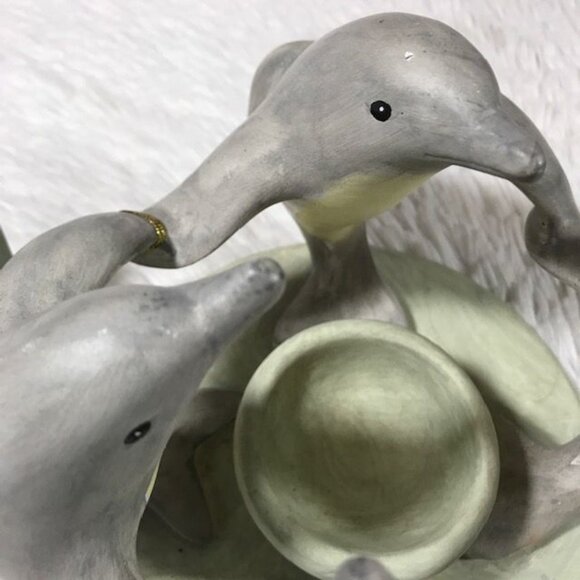 Vintage Penco Circles of the World Stoneware Dolphins Candle/Incense Holder - Picture 8 of 12